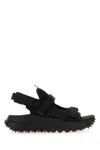 MONCLER BLACK NYLON TRAILGRIP VELA SANDALS