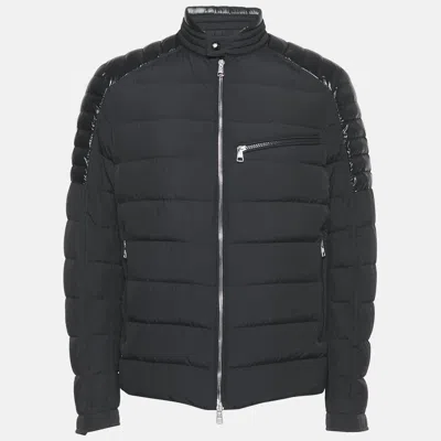 Pre-owned Moncler Black Nylon Zip-up Quilted Down Jacket L