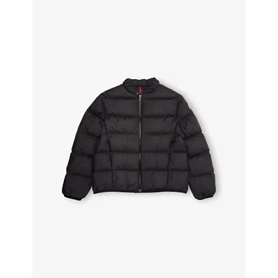 Moncler Kids' Black Ora Logo-patch Quilted Shell Jacket 8-