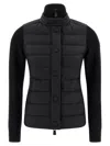 Moncler Black Padded Cardigan In Black