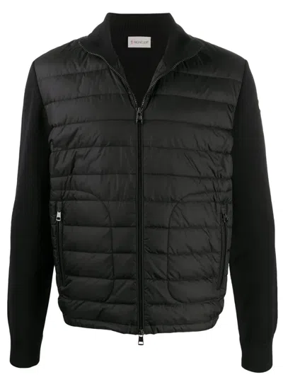 MONCLER BLACK PADDED LOGO JACKET