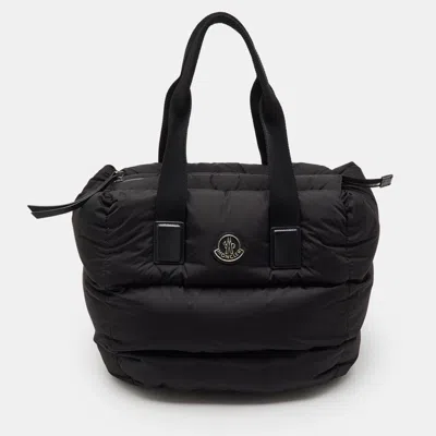 Pre-owned Moncler Black Padded Nylon Caradoc Water-repellent Tote