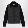 Moncler Padded Wool Cardigan Long Sleeves In Black
