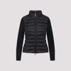 Moncler Padded Jacket With Knitted Sleeves In Black