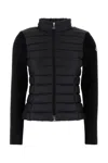 Moncler Black Padded Wool Zip-up Cardigan In Black