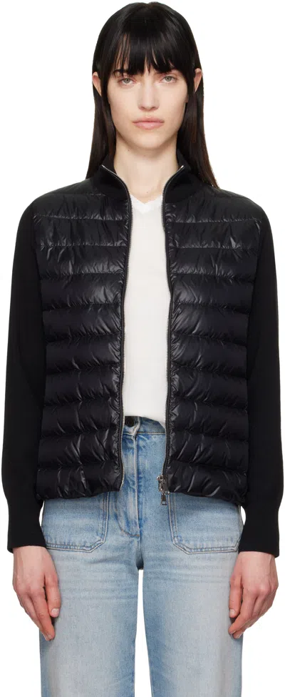 Moncler Black Padded Wool Zip-up Down Jacket
