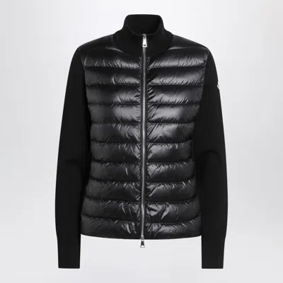 MONCLER BLACK PADDED ZIP-UP CARDIGAN