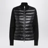 Moncler Womens Black Hybrid Logo-badge Nylon And Wool Cardigan