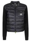 Moncler Black Padded Zip-up Cardigan  In Black