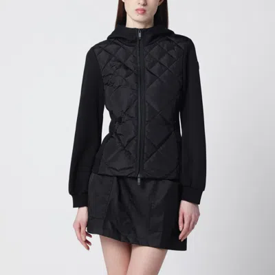 Moncler Hooded Padded Cotton Cardigan Zip Front In Multi