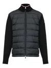 Moncler Padded Cotton Cardigan In Black