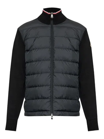 MONCLER BLACK PADDED ZIP-UP JACKET