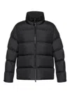 Moncler Black Padded Zip-up Jacket In Black