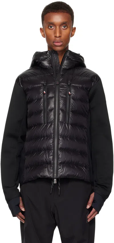 Moncler Grenoble Padded Hoodie With Zip In Black Polyamide