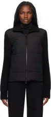 Moncler Black Paneled Down Jacket In 999 Black