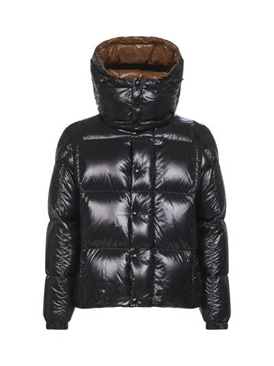 MONCLER BLACK PARANA HOODED SHORT DOWN JACKET