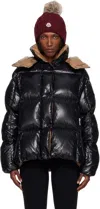 Moncler Black Parana Hooded Short Down Jacket In Black