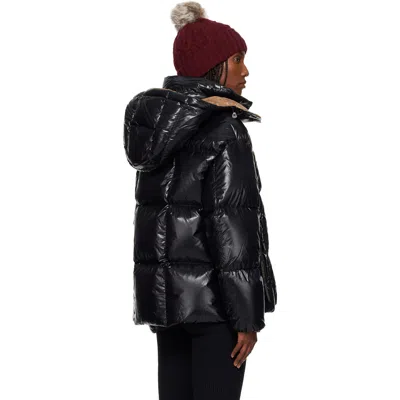 Moncler Black Parana Hooded Short Down Jacket In White