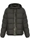 Moncler Zip-up Hooded Puffer Jacket In Black