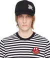 Moncler Black Baseball Cap With Patch In 999 Black