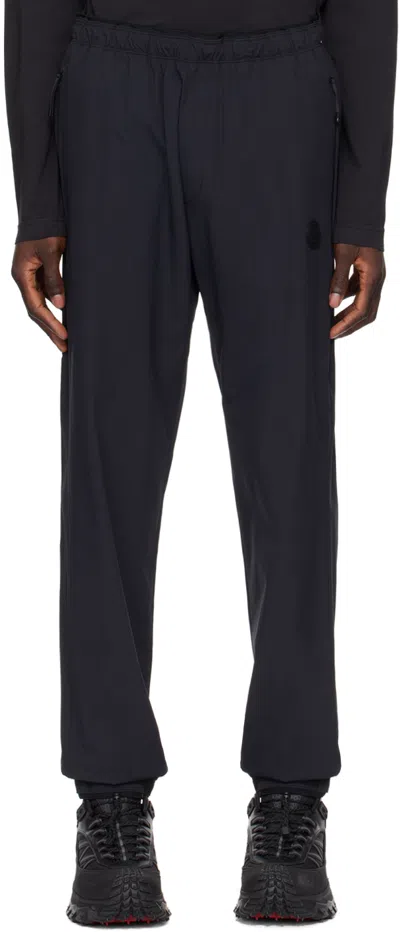Moncler Black Patch Trousers In Black 999