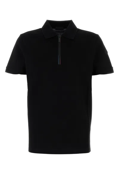 Moncler Zip-front Polo Shirt In Black