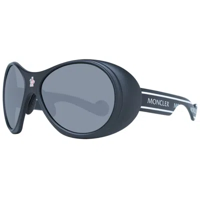 Moncler Mo-1022518 Round Plastic Sunglasses In Blue