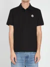 Moncler Short Sleeves Polo In Black