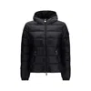 Moncler Black Polyamide Coat In Blue