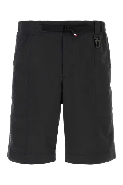 MONCLER BLACK POLYESTER BERMUDA SHORTS