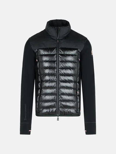 MONCLER BLACK POLYESTER BLEND PADDED SWEATSHIRT