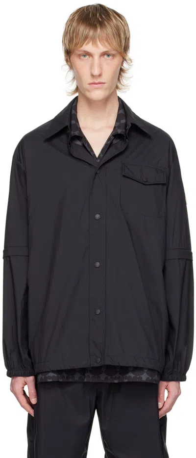 Moncler Black Press-stud Shirt In Black 999