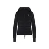 Moncler Hooded Quilted Fleece Down Jacket In Black