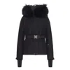 Moncler Laplance Gore-tex Shearling-trimmed Hooded Down Ski Jacket In Blue