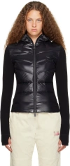 Moncler Stretch Techno & Nylon Down Jacket In 999 Black