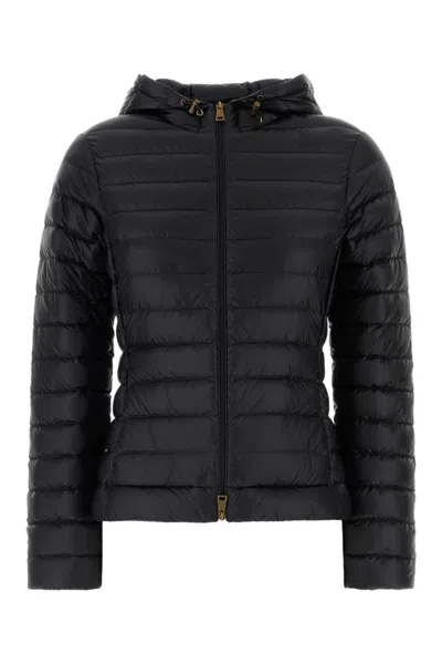 MONCLER BLACK QUILTED HOOD JACKET