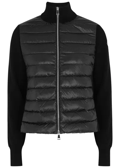 Moncler Black Quilted Shell And Cotton Jacket
