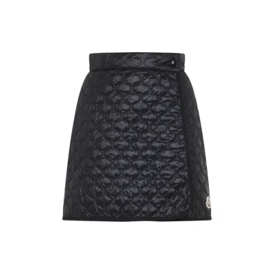MONCLER BLACK QUILTED SKIRT