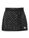 Moncler Quilted Black Skirt With Glossy Finish And Wrap Style In Black
