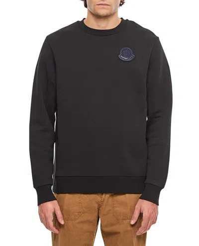 Moncler Black Ribbed Cotton Sweatshirt