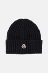 Moncler Women Beanie Wool And Cashmere Hat In Black