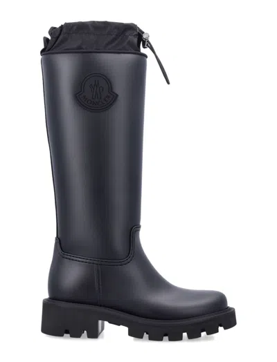 MONCLER BLACK ROUND TOE BOOTS