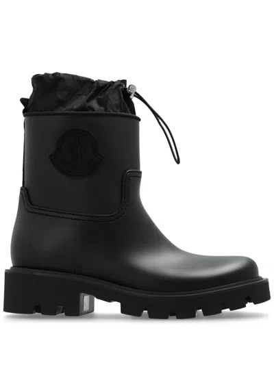 MONCLER BLACK ROUND TOE BOOTS