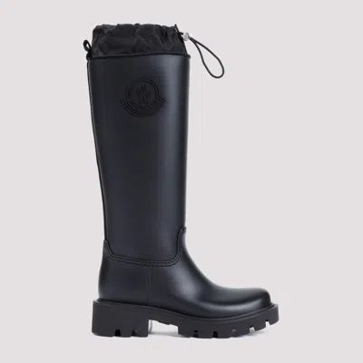 MONCLER BLACK ROUND TOE HIGH BOOTS