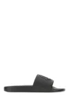 Moncler Black Rubber Slippers In Nero
