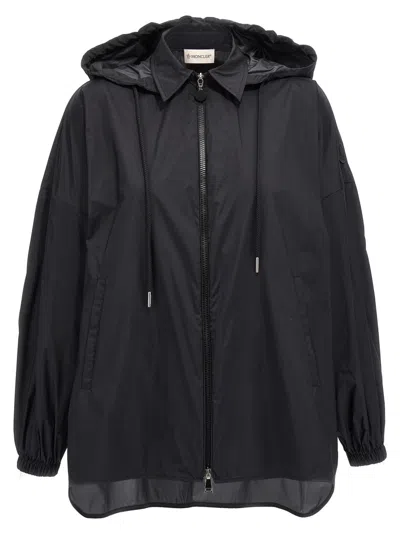 MONCLER BLACK RUFFLED WINDBREAKER