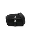 Moncler Structured Black Shoulder Bag With Metallic Clasp In Black