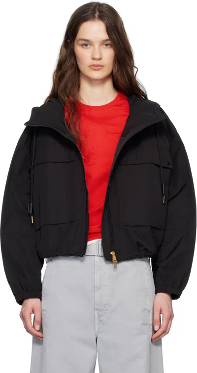 Moncler Black Sauvan Hooded Jacket In 999 Black