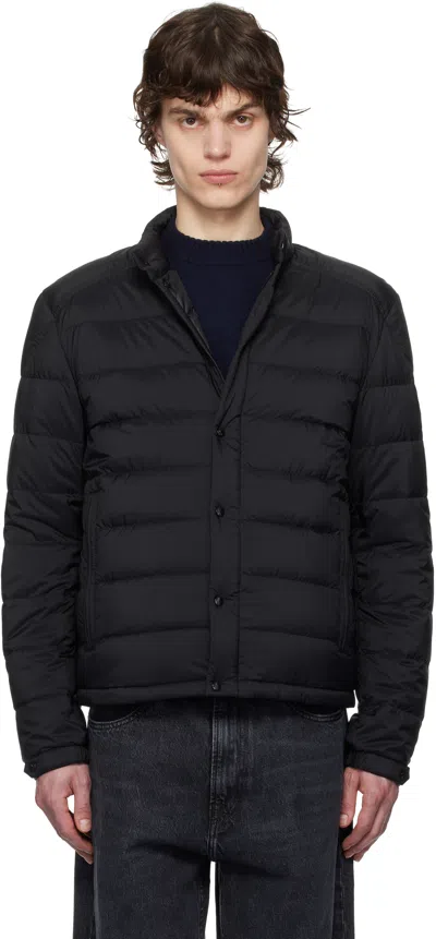 Moncler Black Selves Short Down Jacket In 999 - Black