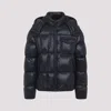 Moncler Padded Hooded Coat With Flap Pocket In Blue